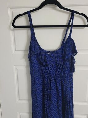 Torrid Electric blue cami with black Ikat Geometric Print Cami Dress